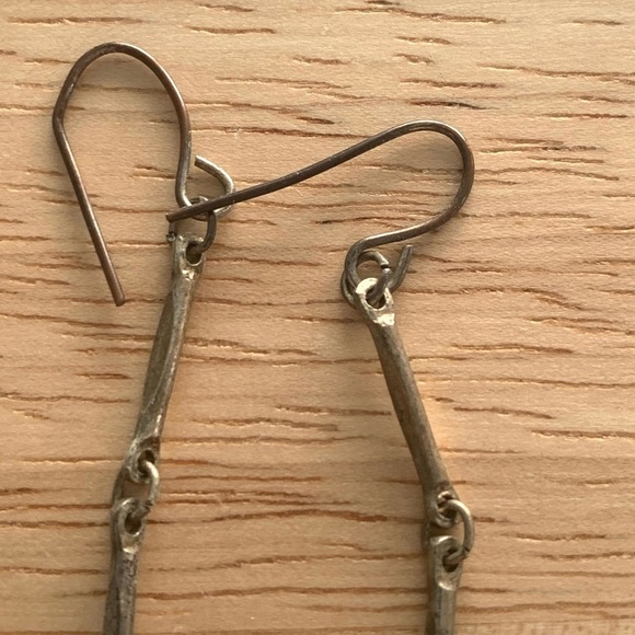 Blue and Clear Gem Like Dangle Earrings - Picture 6 of 6